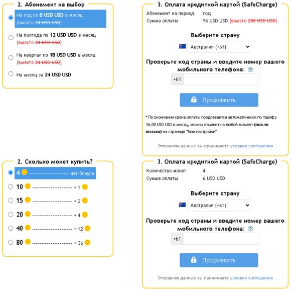 RusDate subscription rates AU